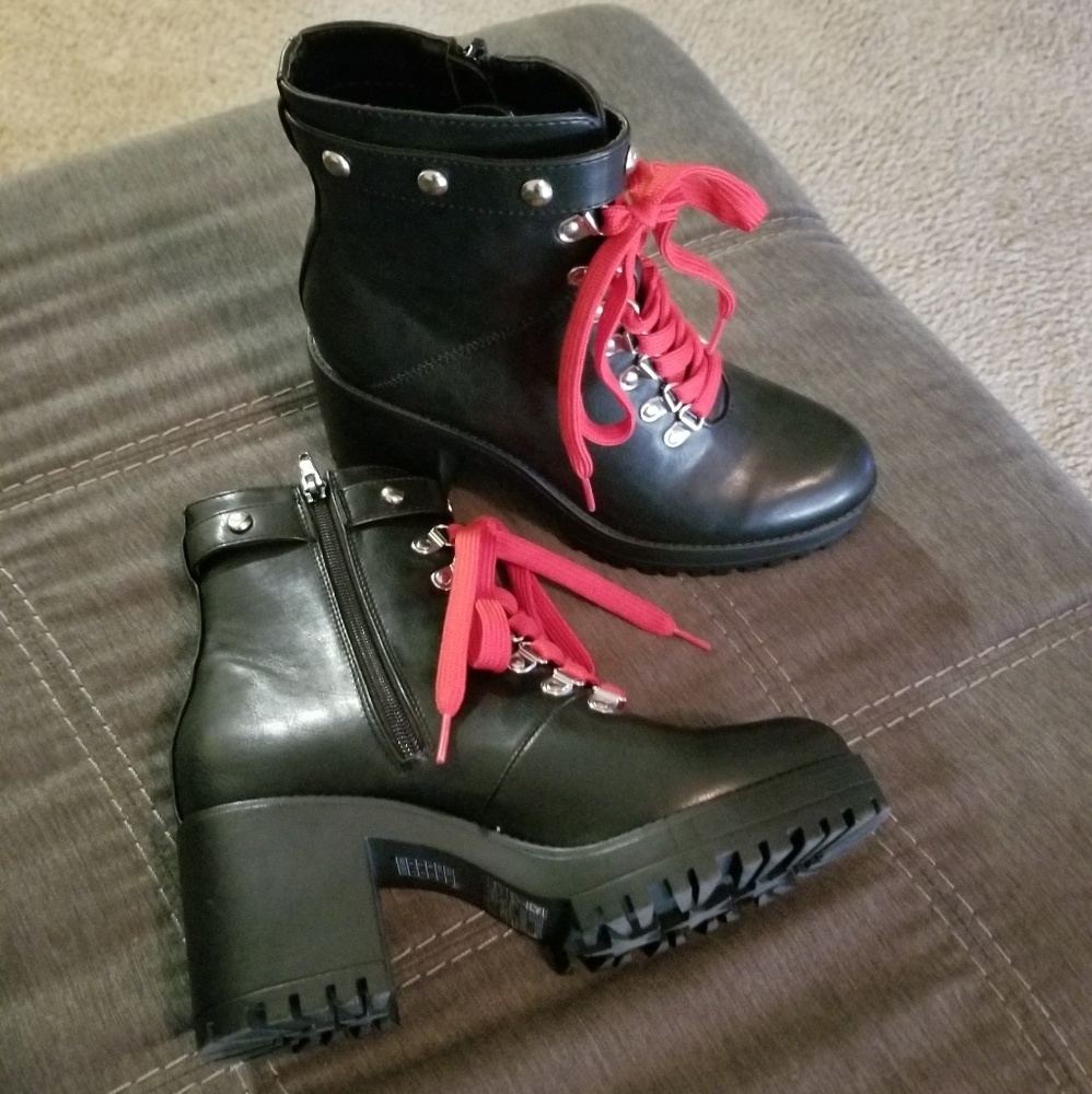 Heeled Combat Boots